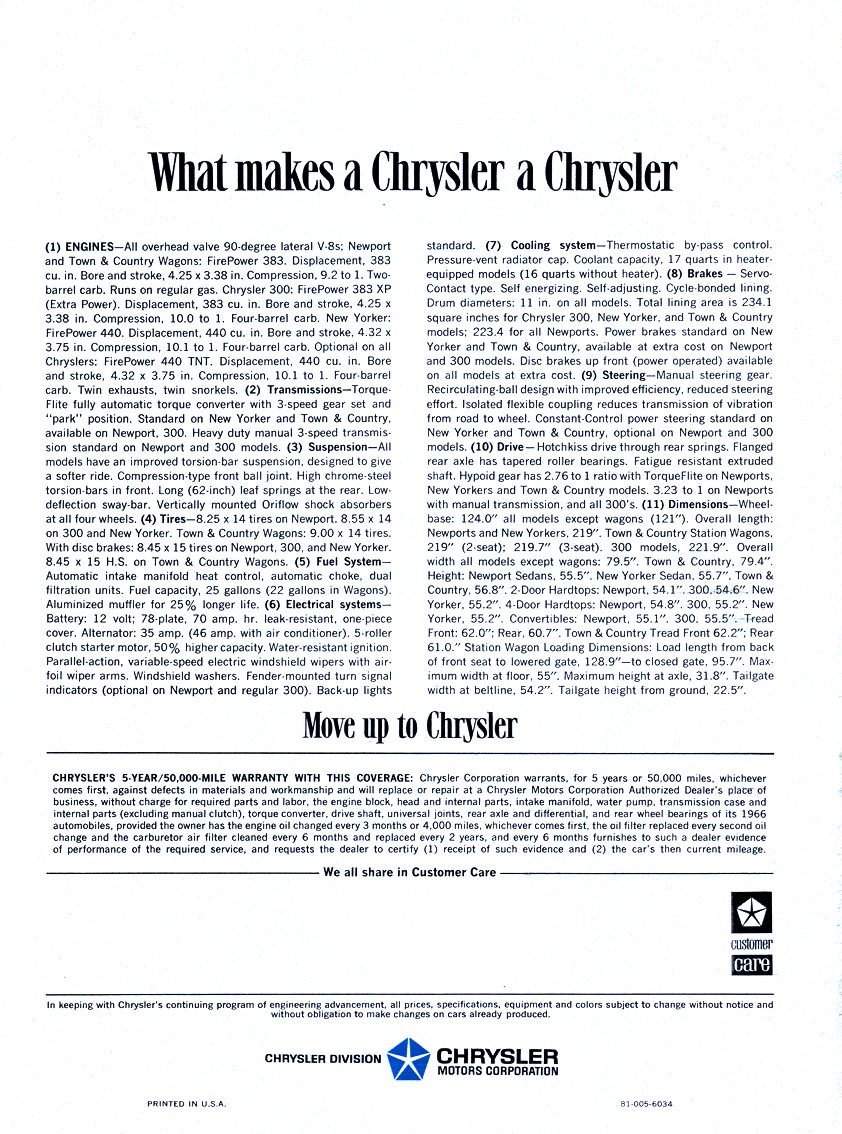 1966 Chrysler Brochure Page 4